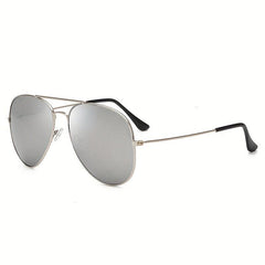 Metal Oval Frame Mirror Lens Aviator Sunglasses UV400