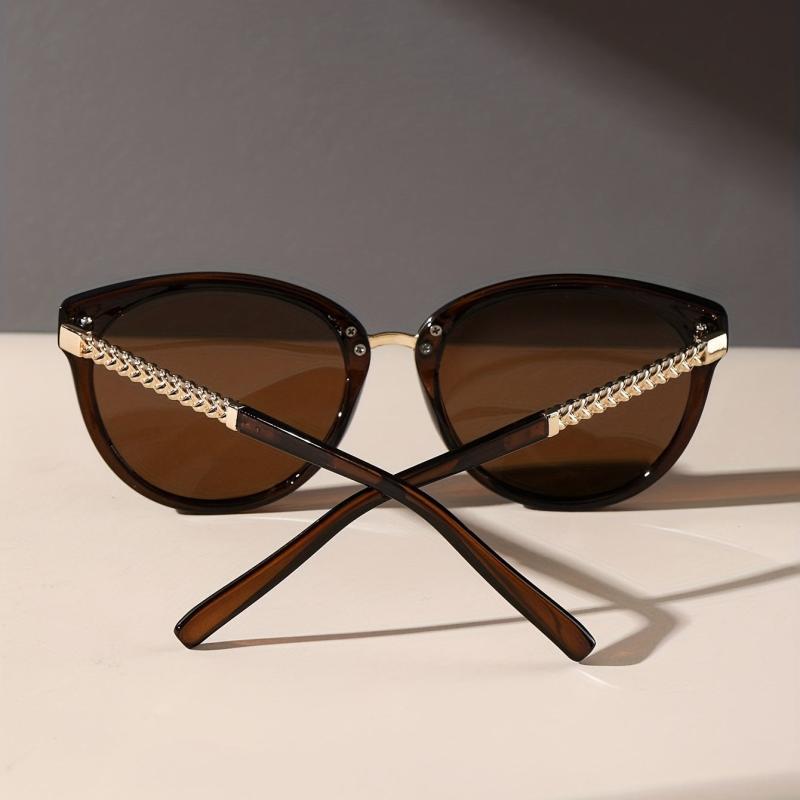 Cat Eye Sunglasses Chain Decor Temple Eyewear UV400