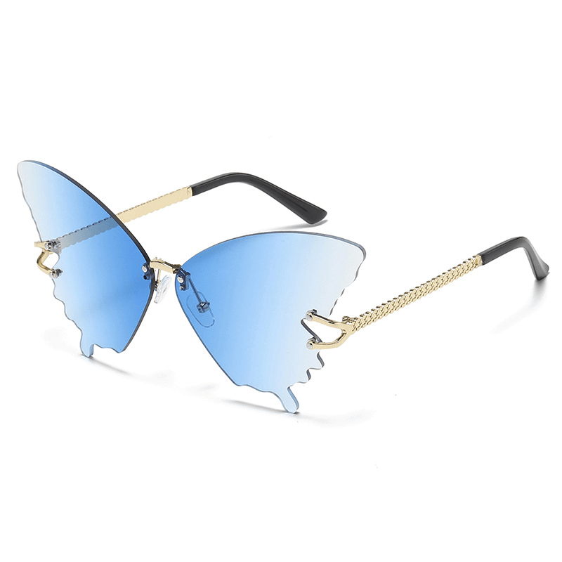 Rimless Butterfly Sunglasses Women's Gradient Shades Eyewear