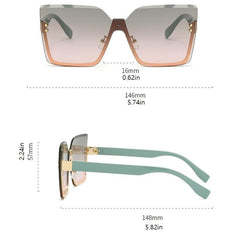Oversized Rimless Sunglasses UV400 Protection for Women