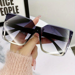 Oversized Rimless Sunglasses UV400 Protection for Women