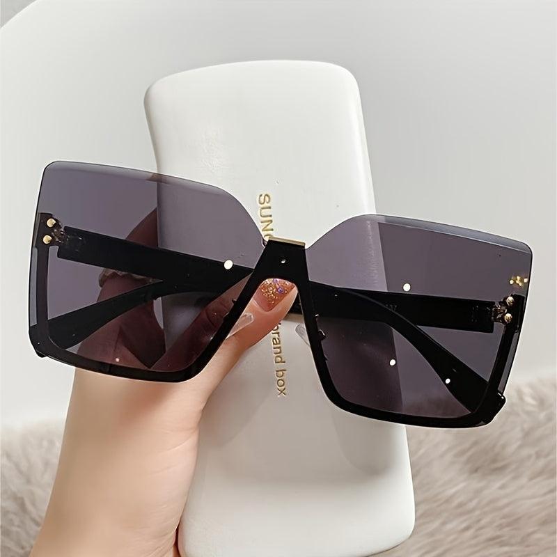 Oversized Rimless Sunglasses UV400 Protection for Women