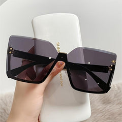 Oversized Rimless Sunglasses UV400 Protection for Women