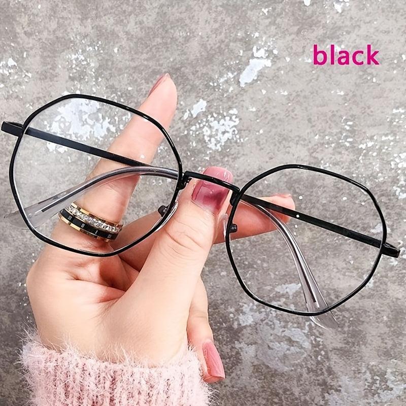 Vintage Round Light Blocking Glasses Metal Frame Golden Temple
