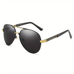 Men's Retro Metal Frame Sunglasses for Driving Camping Fishing