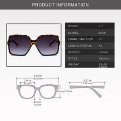 Large Square Sunglasses Gradient Anti Glare UV400