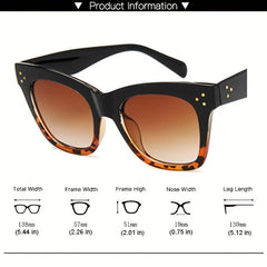Vintage Leopard Cat Eye Sunglasses Large Frame Gradient Sunshade Eyewear Women