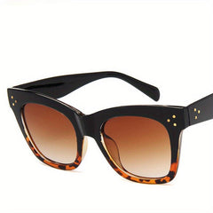 Vintage Leopard Cat Eye Sunglasses Large Frame Gradient Sunshade Eyewear Women