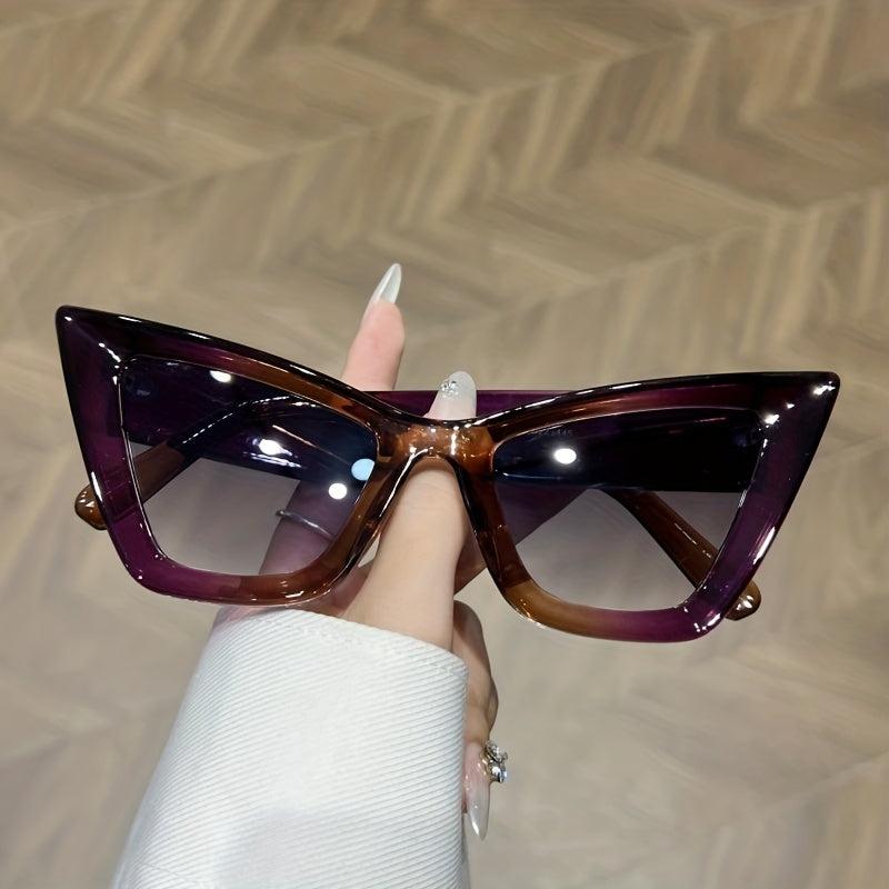 Oversized Cat Eye Sunglasses Vintage Gradient Frame Glasses UV400