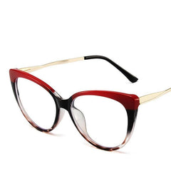 Cat Eye Clear Lens Glasses TR90 Metal Temple Party Glasses
