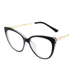 Cat Eye Clear Lens Glasses TR90 Metal Temple Party Glasses