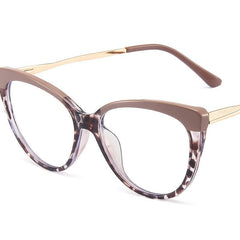 Cat Eye Clear Lens Glasses TR90 Metal Temple Party Glasses