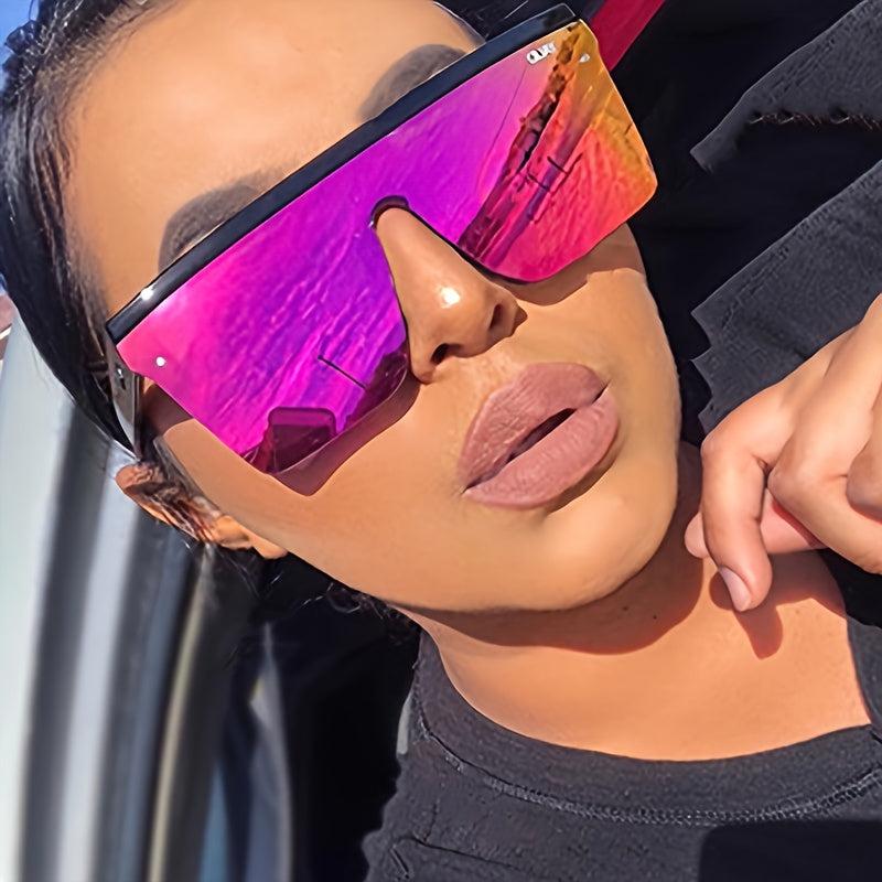 Vintage Oversized Square Sunglasses Sun Protection Lenses