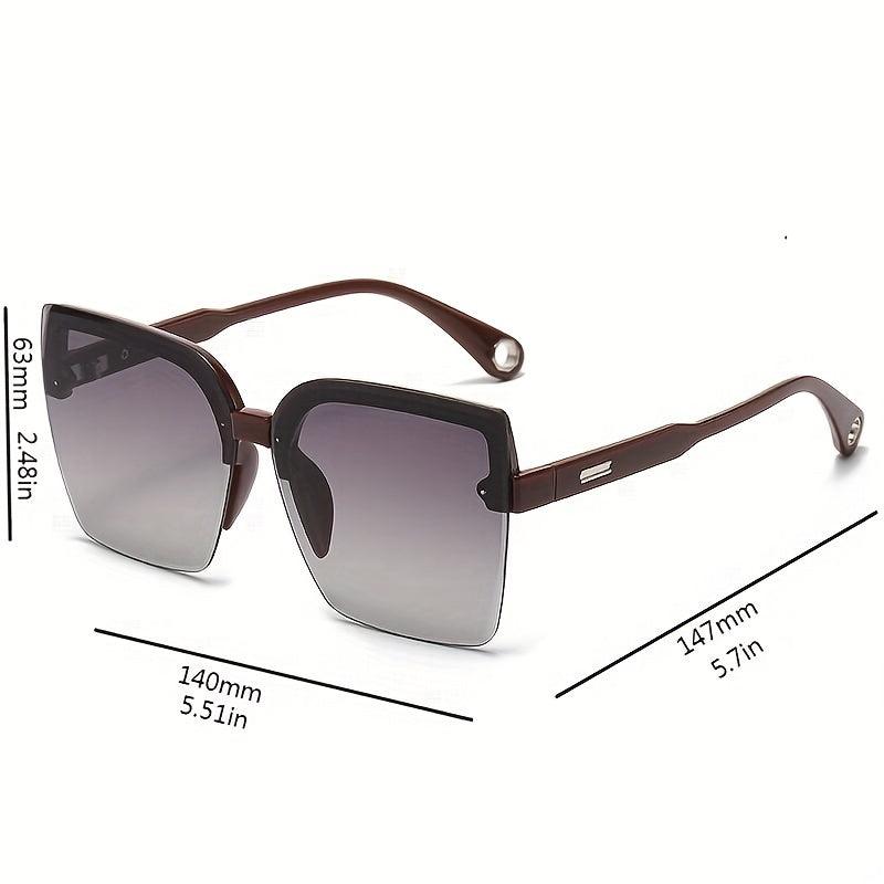 Semi Rimless Sunglasses Gradient Lens Cat Eye Glasses UV400