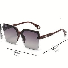 Semi Rimless Sunglasses Gradient Lens Cat Eye Glasses UV400
