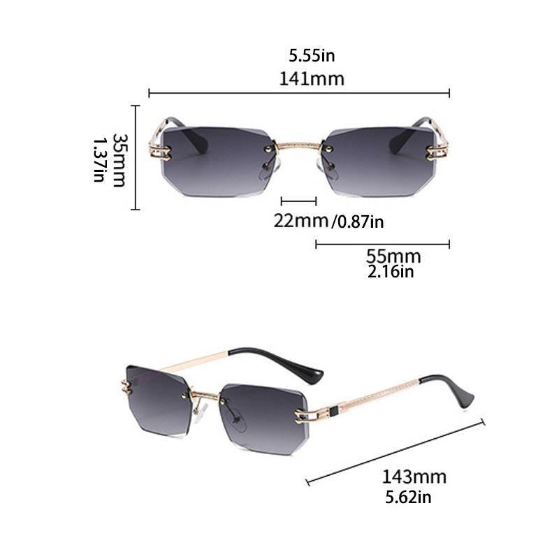 Rimless Gradient Sunglasses UV400 for Beach Party