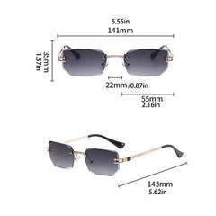 Rimless Gradient Sunglasses UV400 for Beach Party