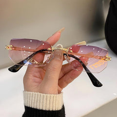 Rimless Gradient Sunglasses UV400 for Beach Party