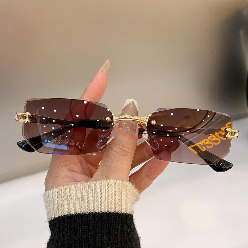 Rimless Gradient Sunglasses UV400 for Beach Party
