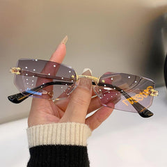 Rimless Gradient Sunglasses UV400 for Beach Party