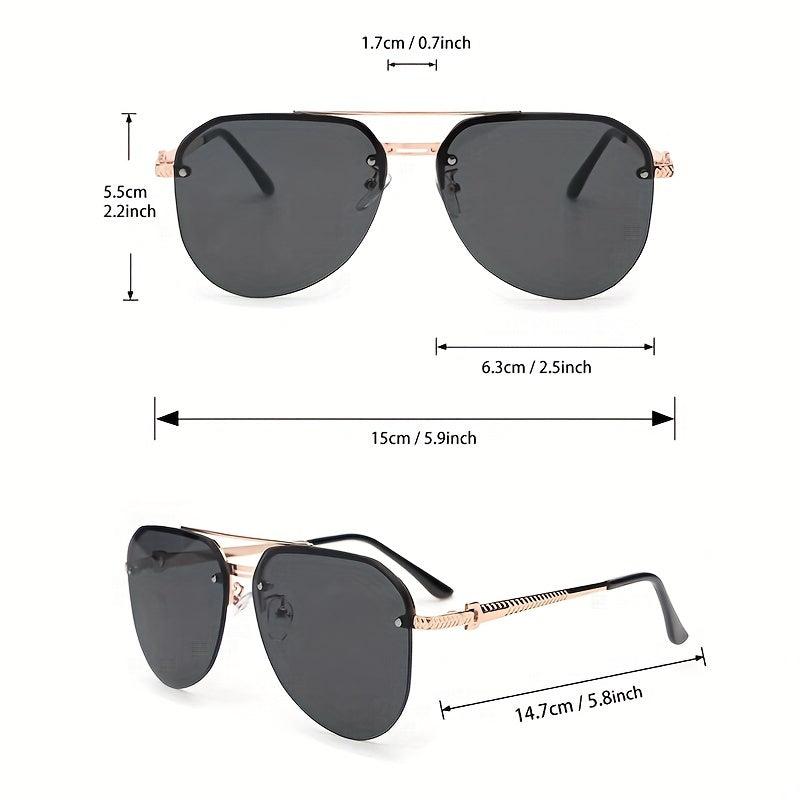 Aviator Sunglasses Semi Rimless UV400