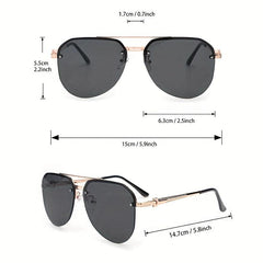 Aviator Sunglasses Semi Rimless UV400