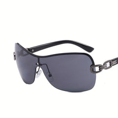 Y2K Semi Rimless Sunglasses Gradient Lens UV400