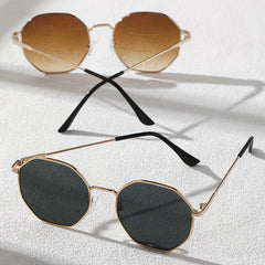 Polygonal Metal Sunglasses Gradient UV400