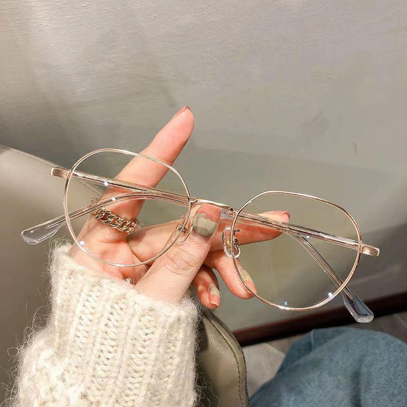 Vintage Style Oval Metal Frame Glasses