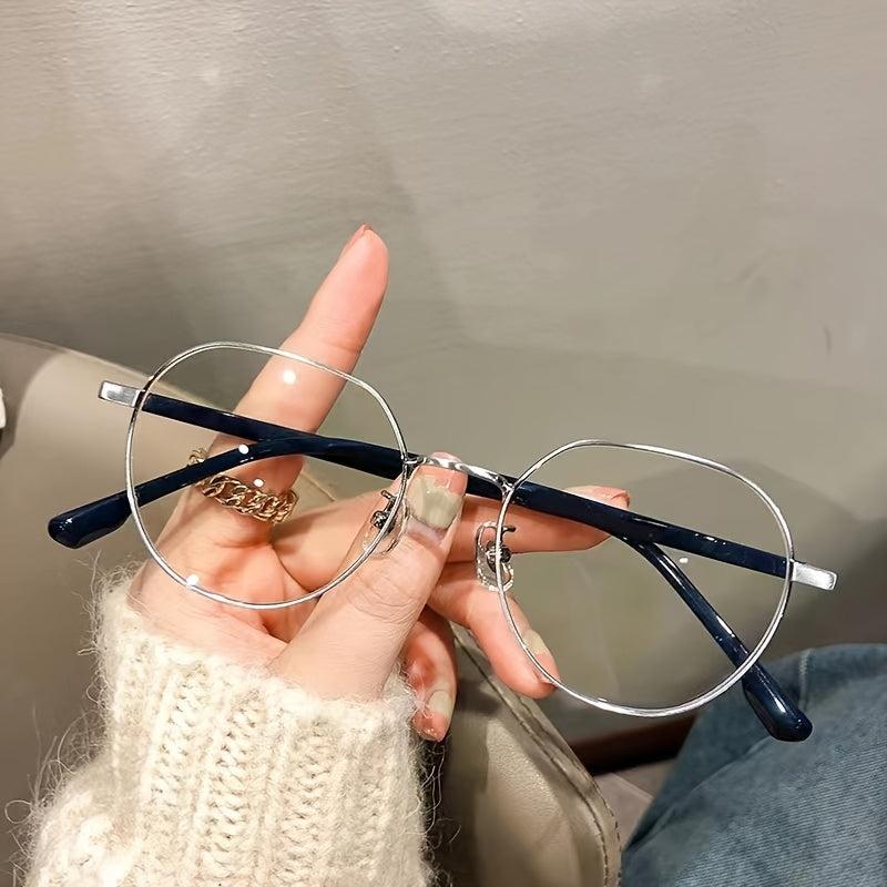 Vintage Style Oval Metal Frame Glasses