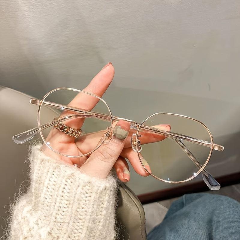 Vintage Style Oval Metal Frame Glasses
