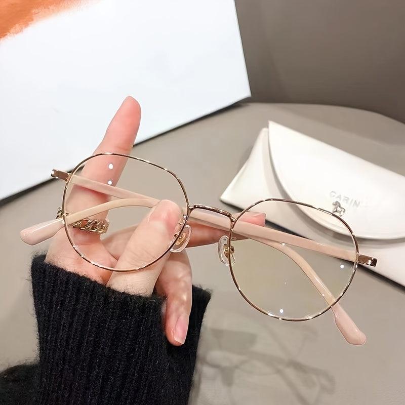 Vintage Style Oval Metal Frame Glasses