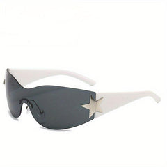 Y2K Rimless Sunglasses Gradient Lens Futuristic Outdoor Eyewear UV400