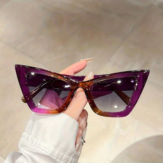 Oversized Cat Eye Sunglasses Gradient Jelly Frame UV400