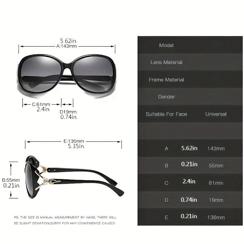 Vintage Women's Big Frame Fox Head Sunglasses Round Gradient Eyewear