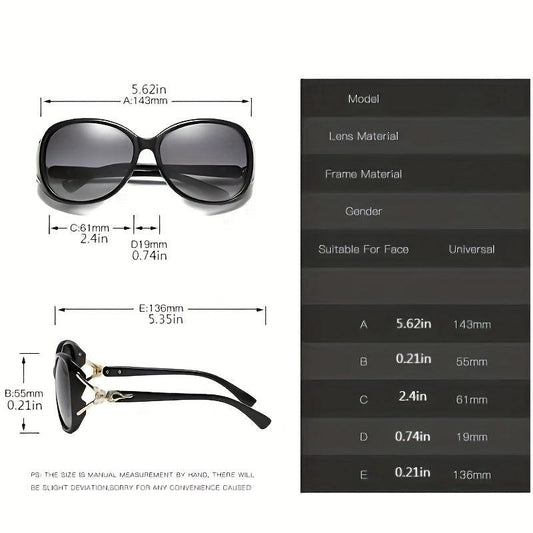 Vintage Women's Big Frame Fox Head Sunglasses Round Gradient Eyewear