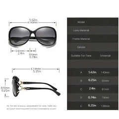 Vintage Women's Big Frame Fox Head Sunglasses Round Gradient Eyewear