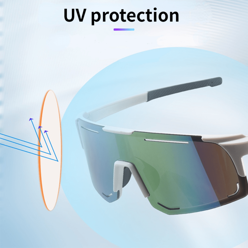Y2K One piece Sunglasses Mirror Lens Sports Shield Glasses UV400