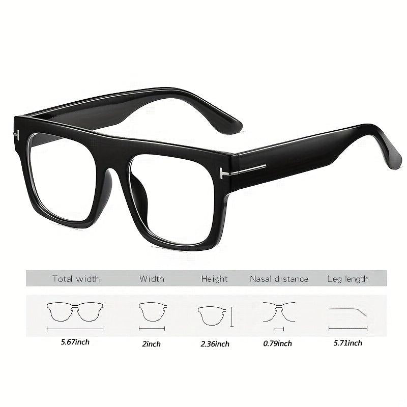 Square Frame Clear Lens Glasses Minimalist Eyewear