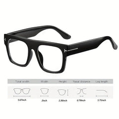 Square Frame Clear Lens Glasses Minimalist Eyewear