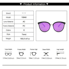 Oversize Round Frame Sunglasses Rapper Mirror Lens Outdoor Sunshade