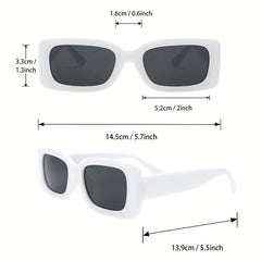 Retro Rectangle Sunglasses UV400 Sun Shades for Women Men