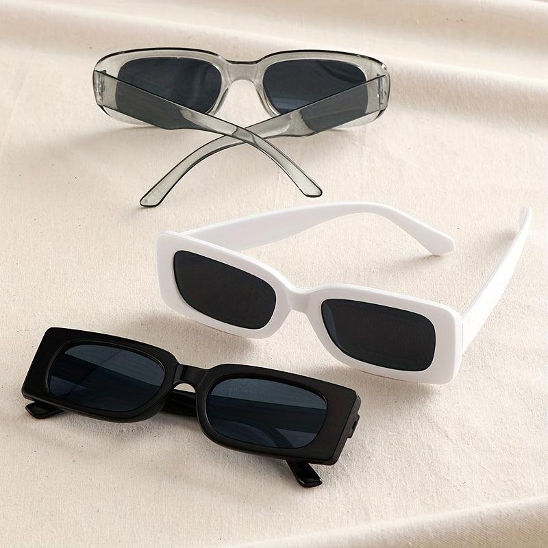 Retro Rectangle Sunglasses UV400 Sun Shades for Women Men