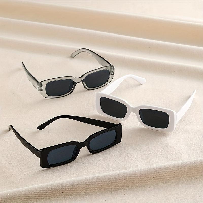 Retro Rectangle Sunglasses UV400 Sun Shades for Women Men