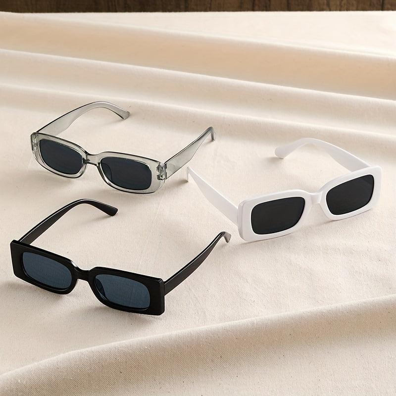 Retro Rectangle Sunglasses UV400 Sun Shades for Women Men