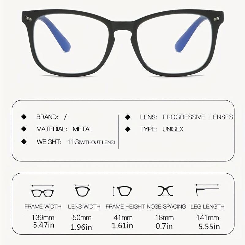 Clear Lens Glasses Square Frame Metal Decor Glasses