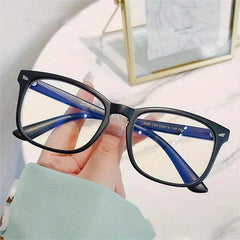 Clear Lens Glasses Square Frame Metal Decor Glasses