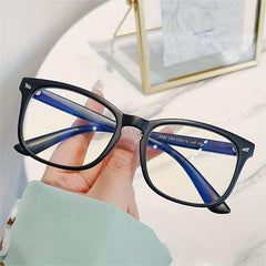 Clear Lens Glasses Square Frame Metal Decor Glasses