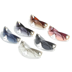 Heart Eye Sunglasses Wrap Around Glasses Y2K Gradient Shades