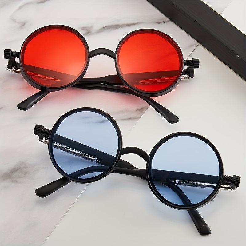 Gothic Steampunk Round Sunglasses for Men